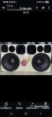 Vendo uma caixa de som com 2 Autofalantes Eros 250w ,2 twiters,força Taramps de 800