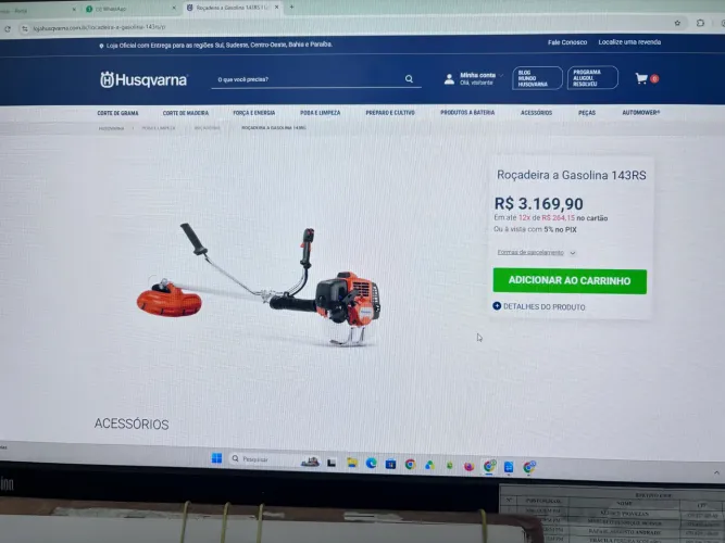Roçadeira Husqvarna modelo 143 RS