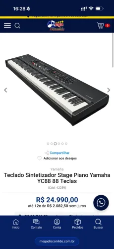 TECLADO YAMAHA YC88 NOVO LACRADO