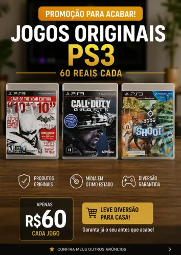 Jogos Originais PS3 - The Shoot - COD Ghosts - Batman Arhkam City GOTY