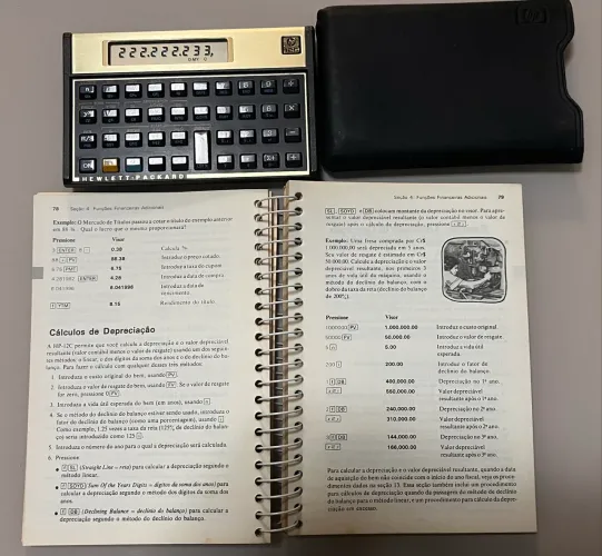 HP-12C Original Vintage Brasil Completa c/ Manual 1984 e Case