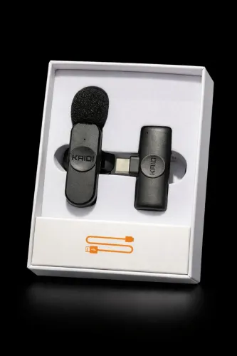 Microfone de Lapela Sem Fio Kaidi KMF5-C (Tipo-C) ?