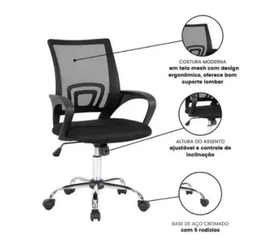 Cadeira Manchester de Escritório Giratória Ergonômica