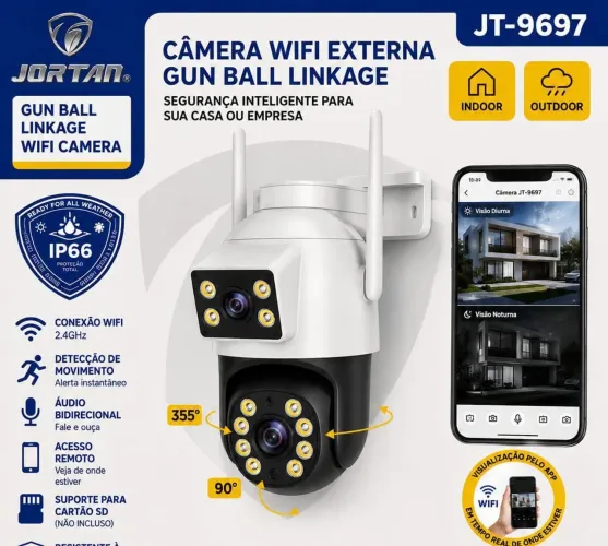 Câmera wi-fi externa gun ball