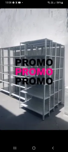 Estante de aço com 6 bandejas cinza pronta entrega 