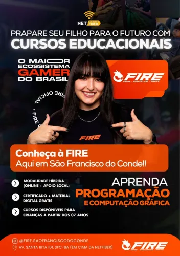 Curso de Programa de jogos e Design gráfico e vídeo na FIRE SFC
