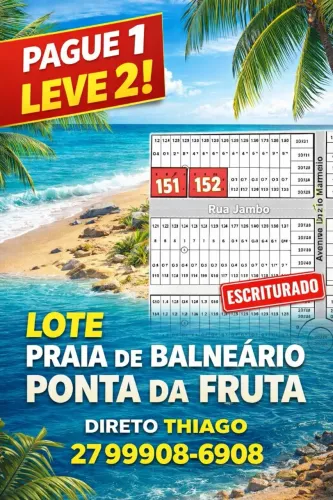 Lotes à Venda - Balneário Ponta da Fruta - Vila Velha/ES, parcelo , troco, aceito proposta