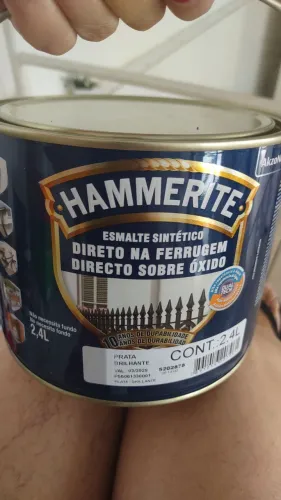 Tinta Hammerite para pintura de ferragens! Cor: Prata Brilhante.