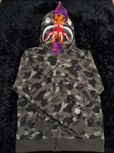 Bape Tiger Double hoddie (cinza)3XL