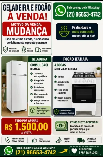 Vendo Geladeira e fogão .