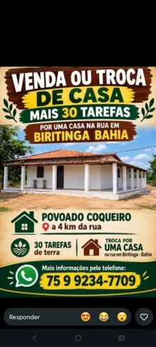 Vendo ou troco por casa na cidade
