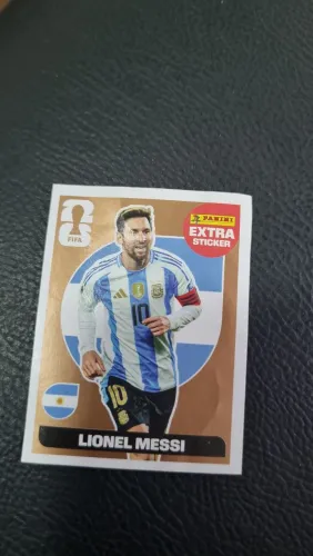 Figurinha extra da copa Messi bronze