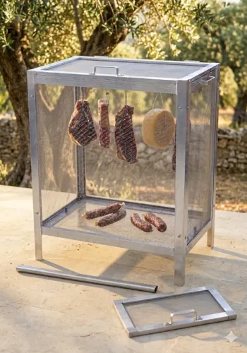 12x s/ juros / Secador De Carne De Sol Linguiça E Queijo Em Alumínio Tela Fibra De Vidro