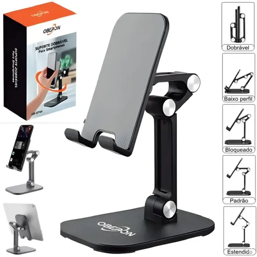 Suporte de Mesa Dobrável e Ajustável para Celular e Tablet - Oberon em São Luís ma