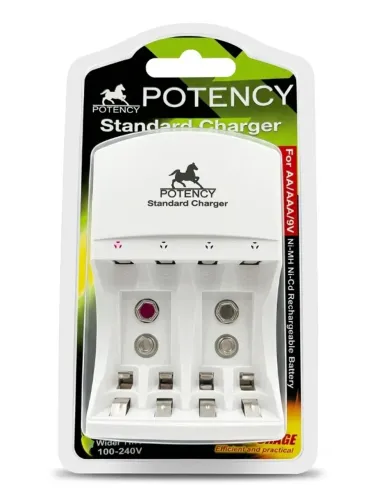 Carregador de Pilhas e Baterias Recarregáveis Bivolt - Potency