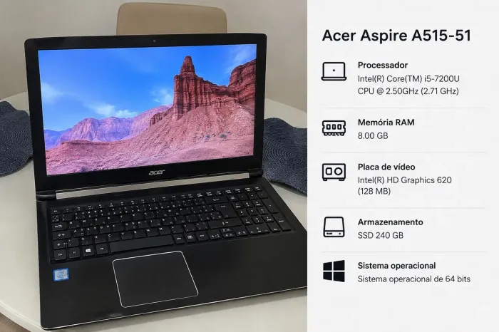 Notebook Acer Aspire i5 | 8GB RAM