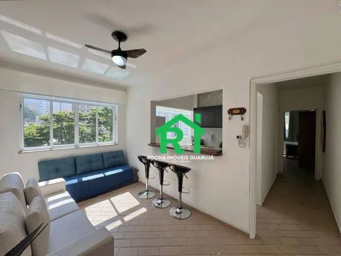 Apartamento à beira mar com 1 quarto, 1 vaga à venda em Jardim Astúrias, Guarujá