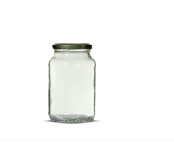 Unitário Pote de Vidro 600 ml com tampa de metal dourada