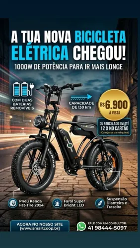 Bicicleta elétrica 1000wats