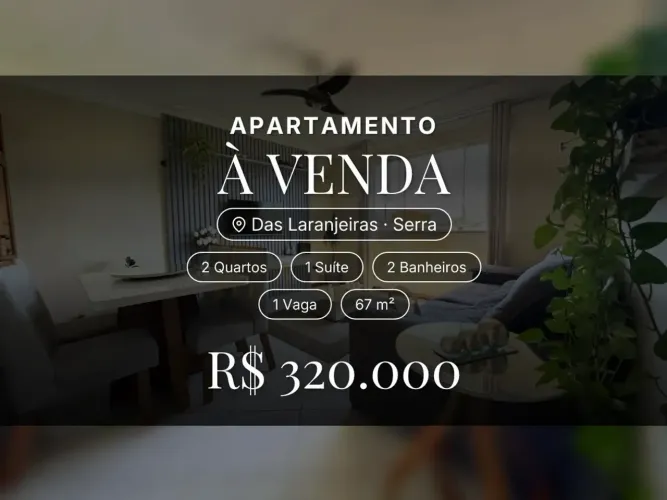 Apartamento em Das Laranjeiras, a poucos passos da praia e com 1 suíte!