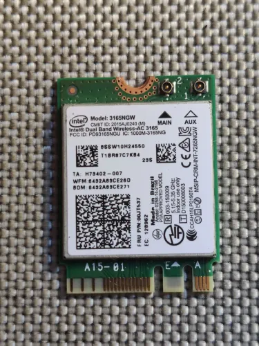 Placa wi-fi para notebook Dual Band Wireless AC 3165bgw M.2 MGFF