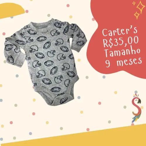 Body Manga Longa Futebol Americano Carter's