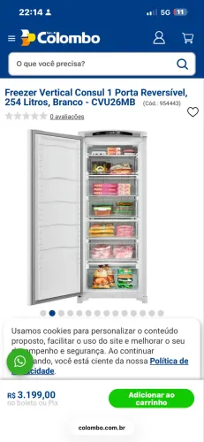 Freezer usado
