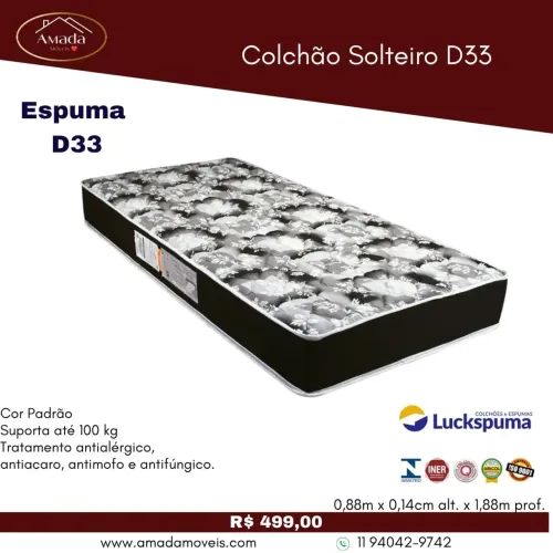 Colchão Solteiro D33 - à pronta entrega 