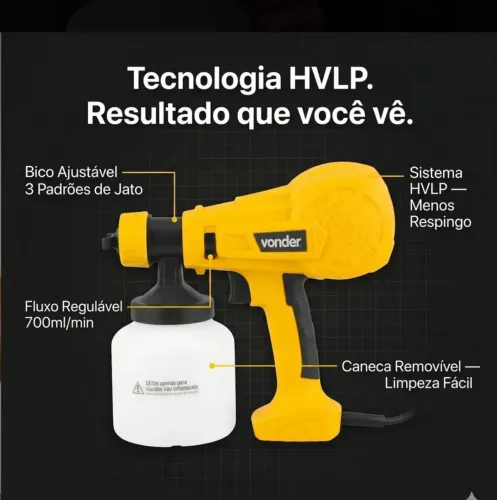 Vonder pev400 pistola elétrica pintura pulverizar 320w hvlp 127v