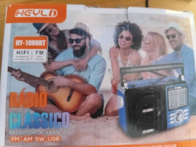 Rádio portátil clássico FM AM SW USB