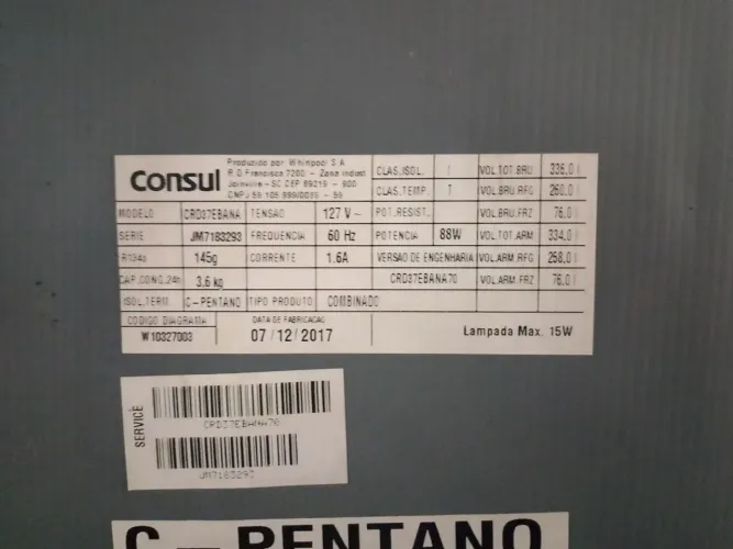 GELADEIRA CONSUL COM DEFEITO