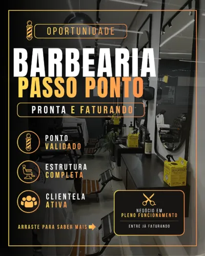 Barbearia Completa à Venda | Ponto Validado em Shopping