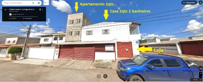 QN 05C, Prédio de esquina com loja + casa de 2 qts 2wc + apartamento 2 quartos ótimo para