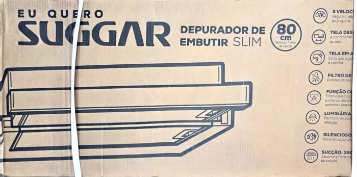 Depurador Exaustor Slim Embutir 80cm Inox De82ix Suggar