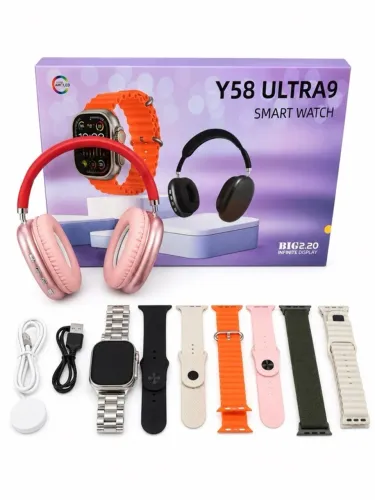 KIT 2 EM 1 Smartwatch Remosú Y58 Ultra9 + headphone