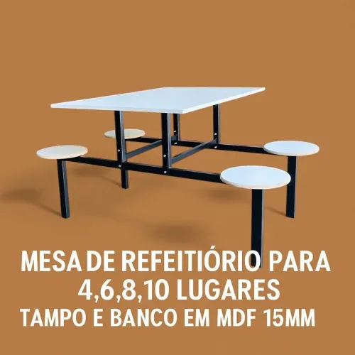 Mesas de refeitórios de 4  A 10 assentos.( novas )