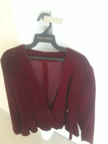 Blazer Veludo Bordo