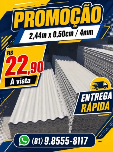 Telha 2,44m x 0,50cm / 4mm Volgatex (Fina)