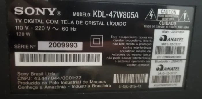TV SONY 47 polegadas, excelente, cont.