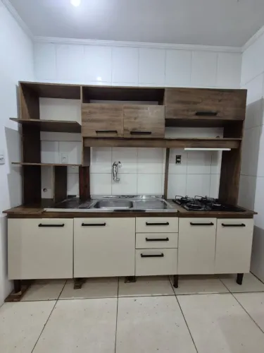 Armário cozinha com pia inox e Cooktop 4 bocas
