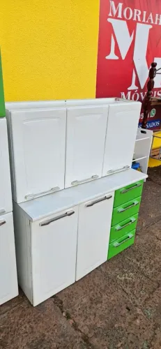 jogo armário de aço itatiaia usado marcas de uso 3 peças balcão com tampo ((ENTREGO ))