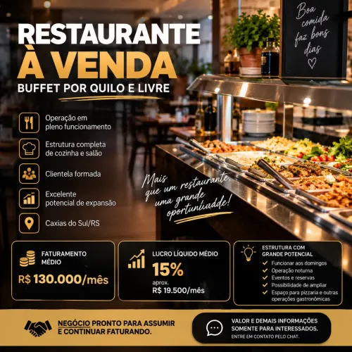 Restaurante com buffet por kg e livre 