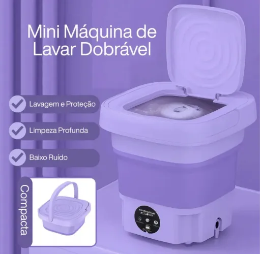 Mini Máquina Lavar Portátil Dobrável 11litros C/ Centrífuga