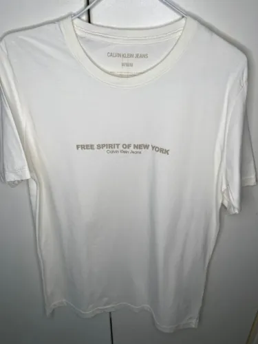 Camiseta Calvin Klein Jeans Original Branca Minimalista Tam M