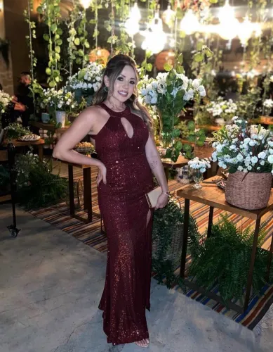 Vestido de festa paete