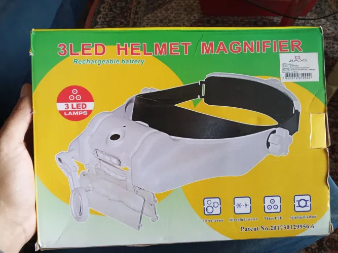 Lupa de Cabeça com LED (3 LED Helmet Magnifier)