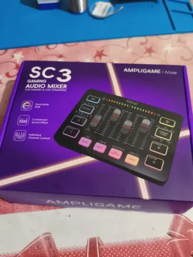 Mixer de Áudio Fifine Mesa de Som com Interface XLR - Novo e Lacrado