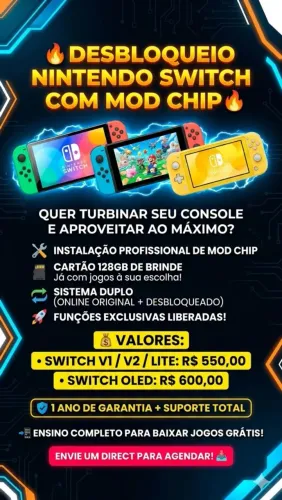 Destrava Nintendo switch - qualquer modelo - SD card 128g lotado de jogos a sua escolha!
