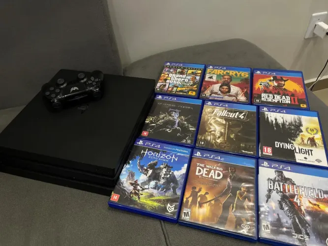PS4 PRO USADO + 9 JOGOS