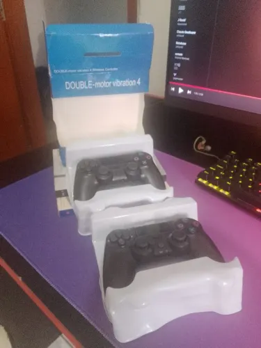 Kit 2 controles gamer compatível com ps4 computador
